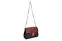 Lucky Bees Bolso Bandolera 1228 v2 Rojo Claret y Marrón Piel de Polivinilo 26x10x20 cm